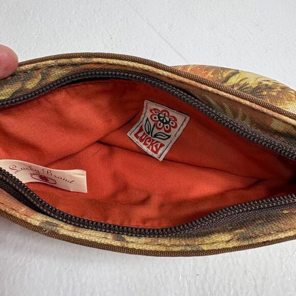 Lucky Brand Vintage Wristlet Coin Purse With Zipper and Strap - Picture 9 of 10